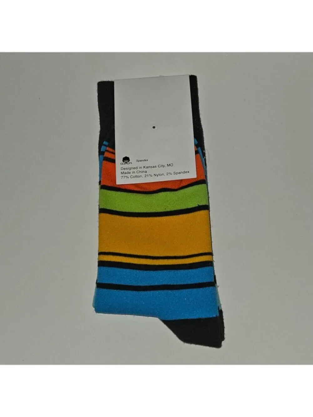 NEW Microsoft Striped Socks VM Ware Blue Orange Green Gray Unisex OSFM One Size